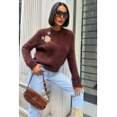 Brown Premium Soft Sweater with Accessories 1367