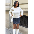 White Premium Soft Sweater with Accessories 1367